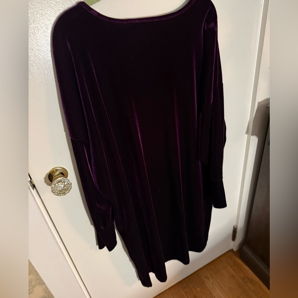 Newport News Deep Purple Velvet Like Dress - Picture 3 of 3